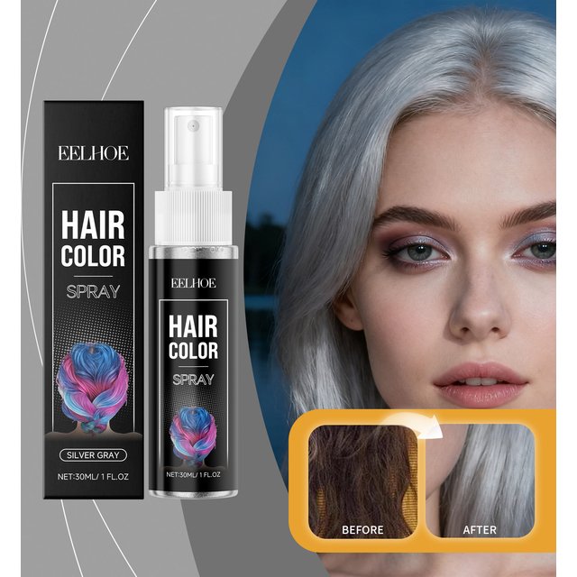 Temporary Silver Gray Hair Color Spray Instant One-Time Hair Dyeing Makeup Chalk Washable Party Cosplay Hairspray Styling Tool