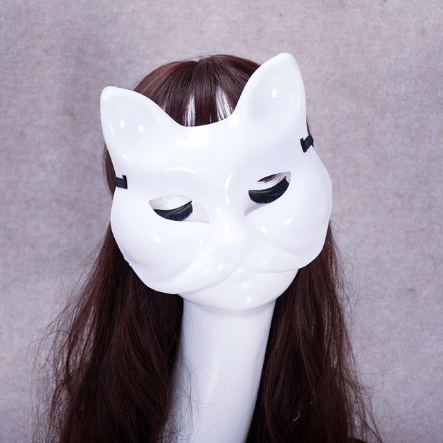 1/2/3-10 pièces mascarade chat masque facial masque blanc chat bricolage masque Animal demi-masque à peindre masque blanc fête Cosplay accessoires