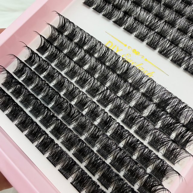 D Curl Lash Clusters 8-16mm Fluffy Wispy DIY Eyelash Extensions Natural Look Reusable False Lashes for Daily Makeup