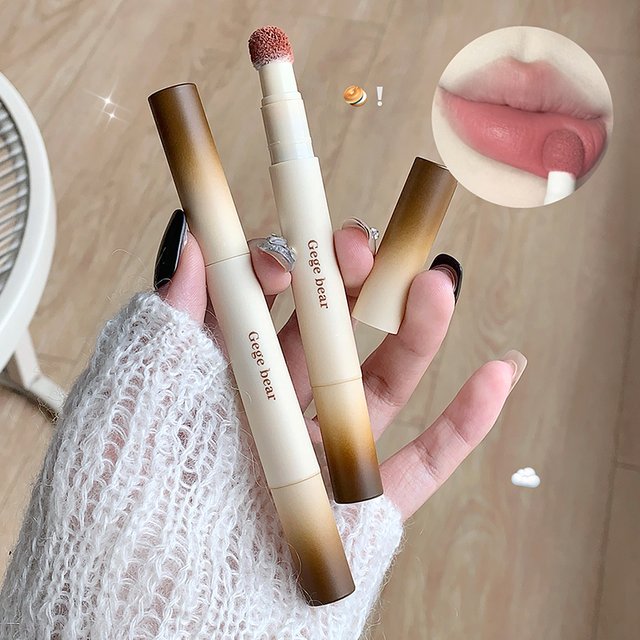 Gege Bear Velvet Fog Lip Cream Matte Lip Gloss Moisturizing Non-Stick Cup Long-Lasting Suitable for Daily Life Gifts Parties