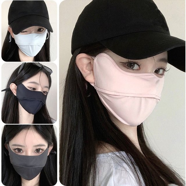 Anti-UV UPF50+ Ice Silk Sunscreen Mask Unisex Face Veil Summer Outdoor Riding Hiking Face Mask Breathable Face Cover Scarf