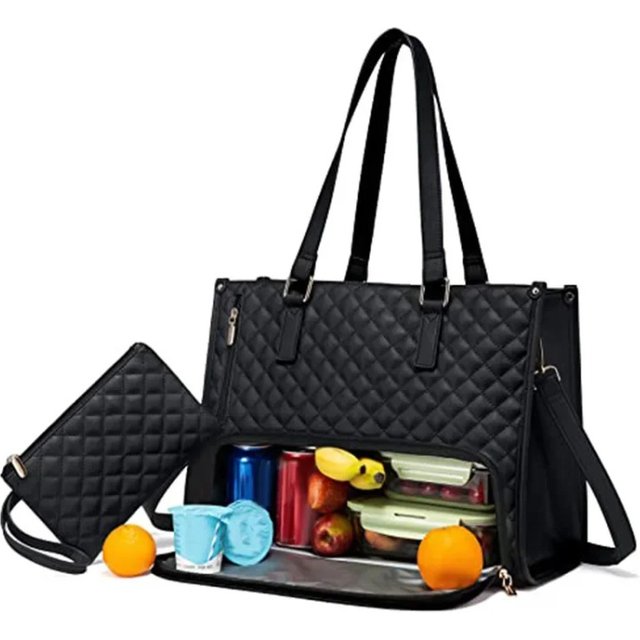 2 in 1 Portable Lunch Tote Bag for women Multi Purpose Insulated Shoulder Pouch Makeup Durable Waterproof outdoor Travel Bag