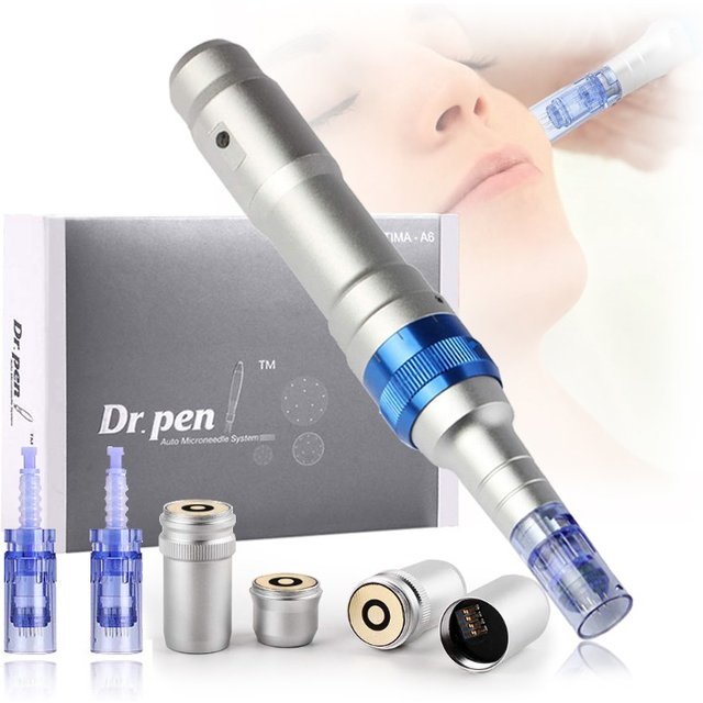 New Dr Pen A6 Microneedling Derma Pen Wireless Electric Skin Care Tools Kit with 2pcs 12pin Cartridges Needles