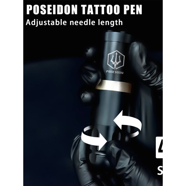 POSEIDON Tattoo Kit V5 Black Tattoo Pen Kit For Permanent Makeup Tattoo Machine Kit High Quality Tattoo Power Supply Tattoo Gun