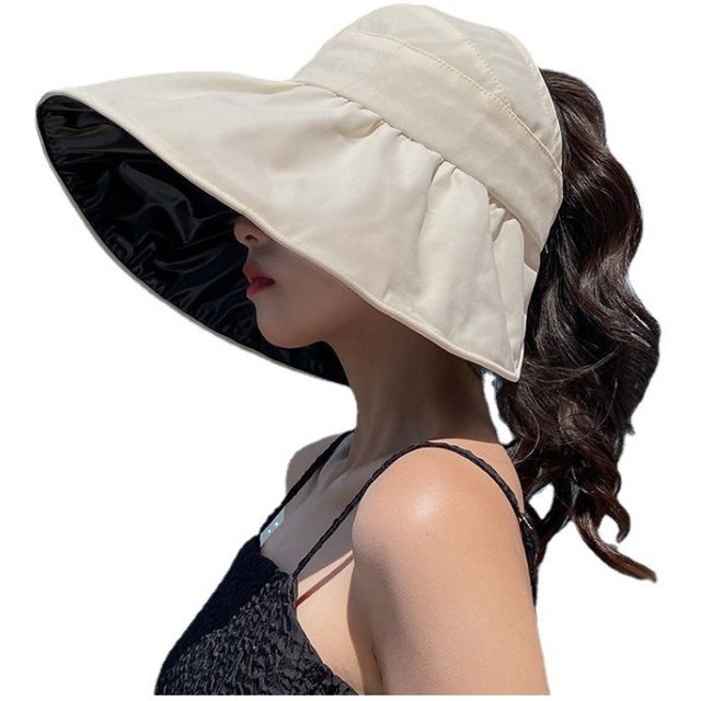 1Pcs Summer Empty Top Wide Brim Foldable Sun Hat for women Anti UV Sunscreen Bucket Hat Female Outdoor Hiking Fishing Beach Caps