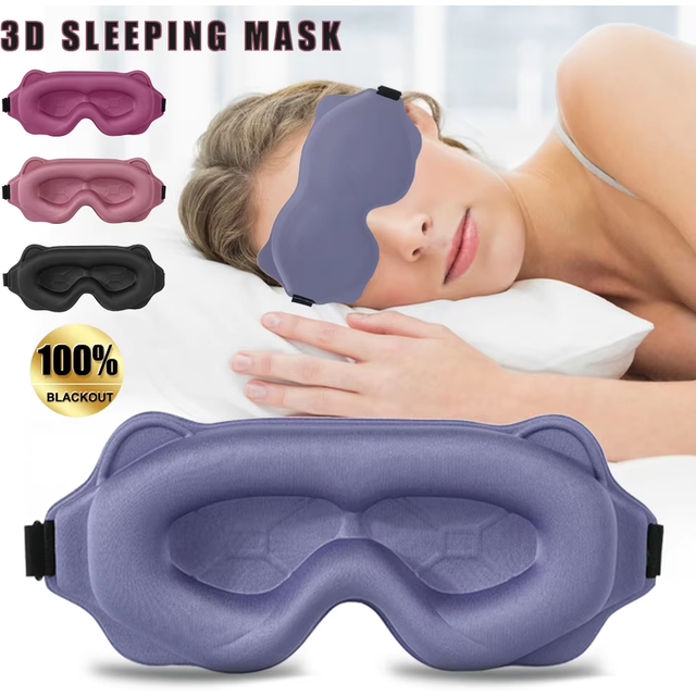 3D Sleep Mask Sleeping Aid Blindfold Block Out Light Portable Soft Memory Foam Face Mask Eyeshade Comfort Three Dimension Design