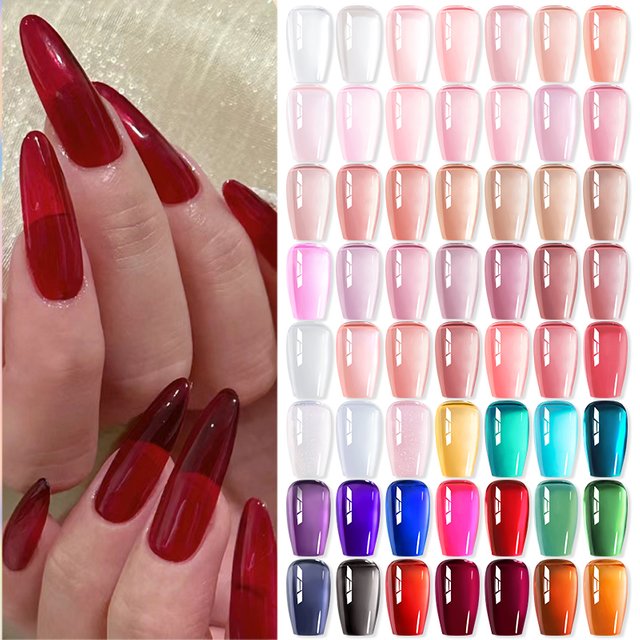BORN PRETTY 10ml Nude Pink Jelly Color Gel Nail Polish Jade Pink Translucent Semi Permanent Soak Off UV LED Varnish Manicure