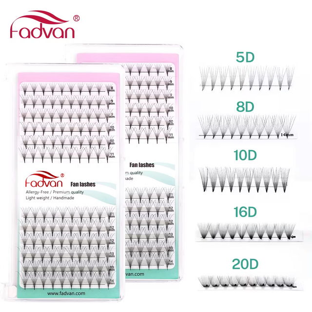 FADVAN Premade Fan Eyelash Extension 3D/5D/6D/10D/12D/20D/30D Auto-Flowerring Fans Lashes for Professional Makeup Tools