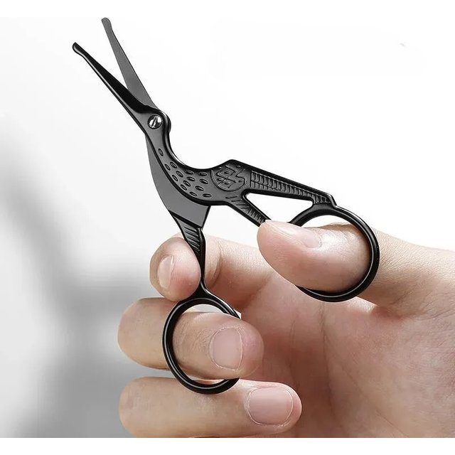 Facial Hair Scissors Rounded Professional Stainless Steel Mustache Nose Hair Beard Eyebrows Eyelashes Trimming Clippers