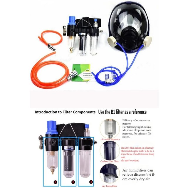 Functional air supply industrial respirator system 6800 three-interface full-face mask protective gas mask full-face mask