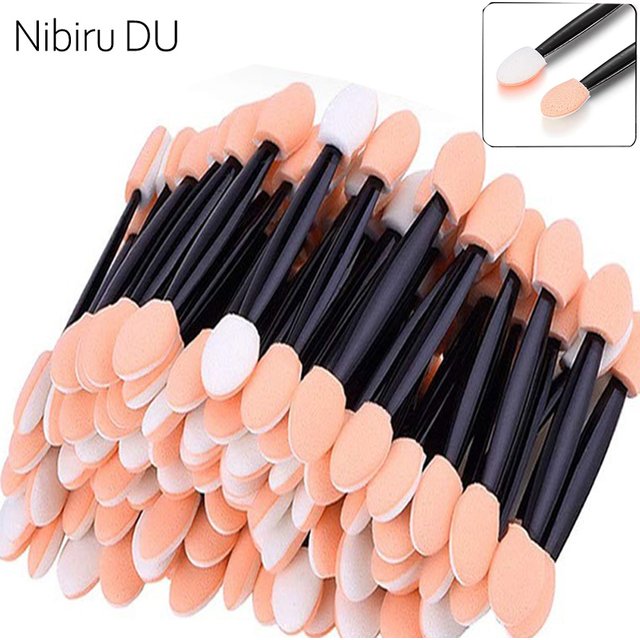 50/10pcs Nail Powder Brushes Sponge Double-head Mini Sponge Sticks Nails Art Mirror Chrome Pigment Applicator Makeup Tools
