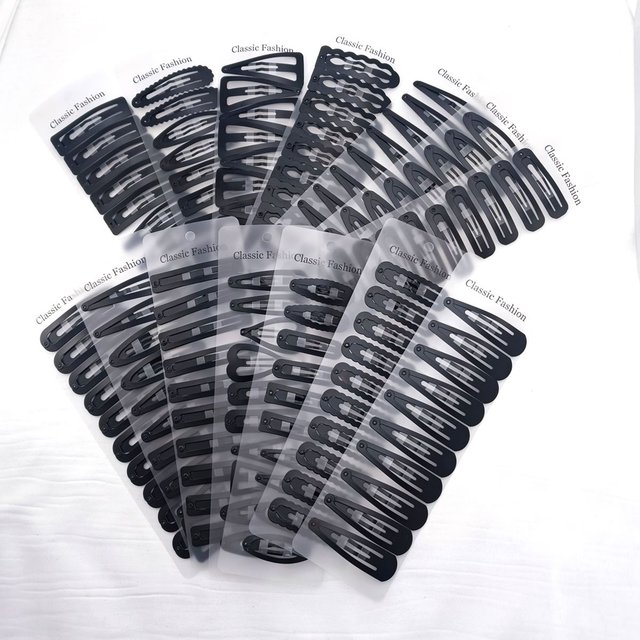 10PCS Non Slip Matt Black Alloy Hairpin Big Water Drop Geometric Solid Bobby Pin Women Make up Hair Clip Barrettte
