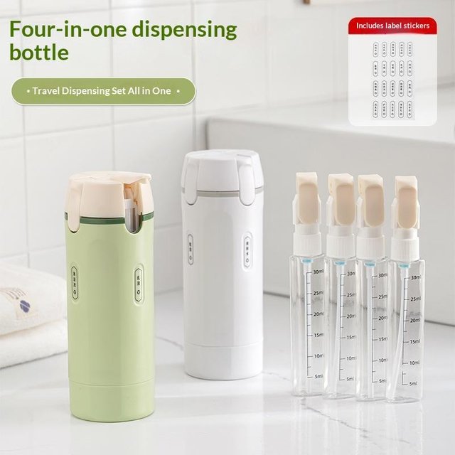 4 In 1 Portable Travel Bottles Leak-Proof Dispenser Container For Conditioner Lotion