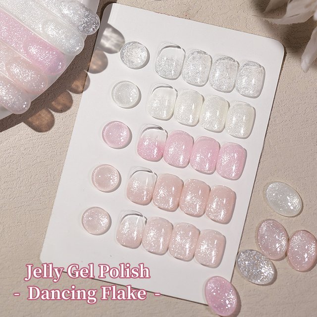 BORN PRETTY 10 ml Glitter Jelly Gel Polish Nail Supplies Nude Pink White Vernis Semi Permanent Gel Nail Polish DIY French Nails