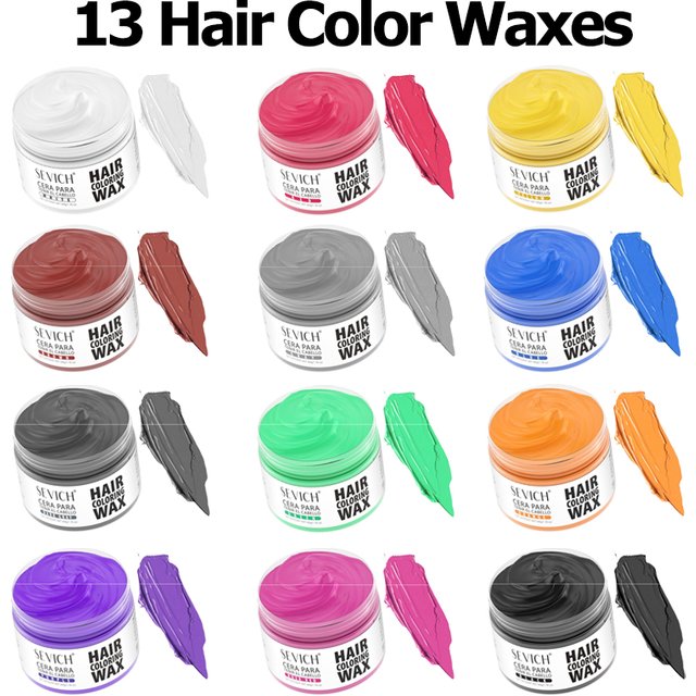 Cheveux teints boue couleur de cheveux cire facile à laver pâte coiffante colorant pour sourcils barbes coloration temporaire couleur de cheveux crème de Style