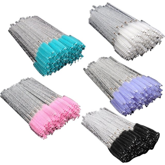Disposable Crystal Eyelashes Brush Comb 50Pcs Eye Lashes Extension Mascara Wands Makeup Professional Makeup Beauty Tool