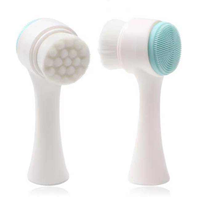 3D Double Sided Silicone Facial Cleansing Brush Soft Bristles Face Washing Tool Gentle Skin Exfoliator Massager For Pore Clean