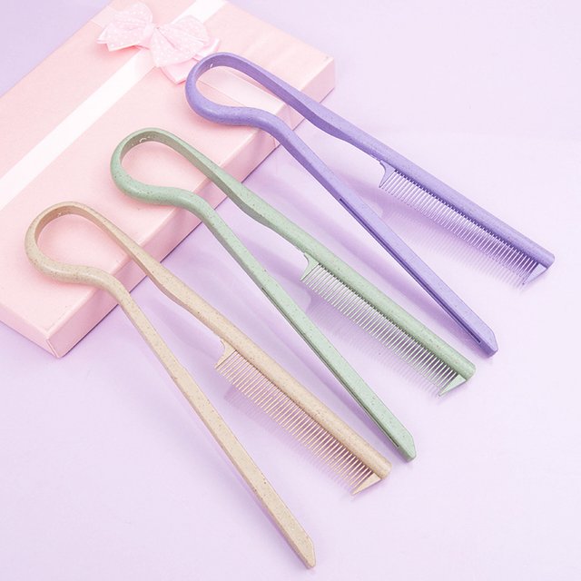 1PC V-Shaped Hair Straightener Comb Portable Wheat Straw Hair Styling & Straightening Tool DIY Hairdressing Accessory