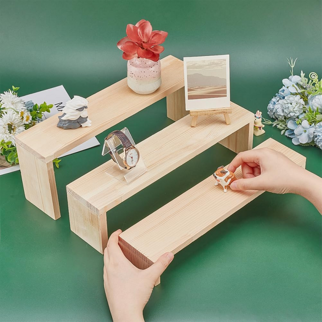 Présentoir en bois, étagère de comptoir à plusieurs niveaux, présentoir pour parfum, maquillage, figurines, collection de poupées, préservatifs