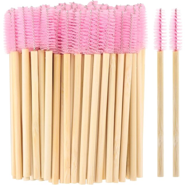 50/100/300pcs Eyebrow Eyelash Brushes Wooden Eyelash Spoolies Mascara Wands Lip Applicator for Eyelash Extension Makeup Tool