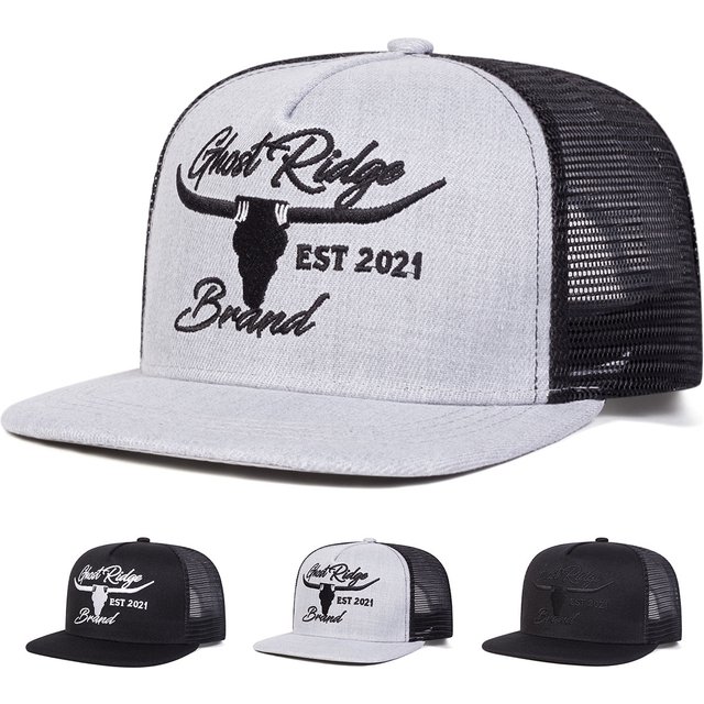 Unisex Bullhead Letter Embroidery Hip-hop Net Hats Spring Summer Outdoor Adjustable Casual Baseball Caps Sunscreen Hat