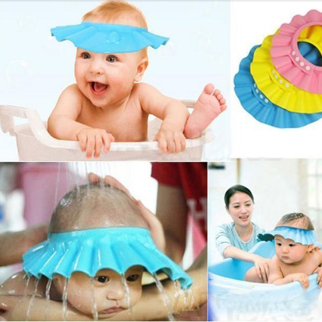 Offre spéciale bébé bonnet de bain visière chapeau réglable bébé douche protéger les yeux imperméable shampooing Splashguard cheveux lavage bouclier