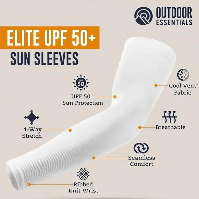 1 Pair Sunscreen Ice Sleeves with High Elasticity and Enlarged Size for Outdoor Cycling and Driving, UV Resistant Ice Sleeves