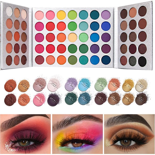 VERONNI 65-Color Professional Eyeshadow Palette highly pigmented metallic shimmery matte palette with blendable nude and shimmer