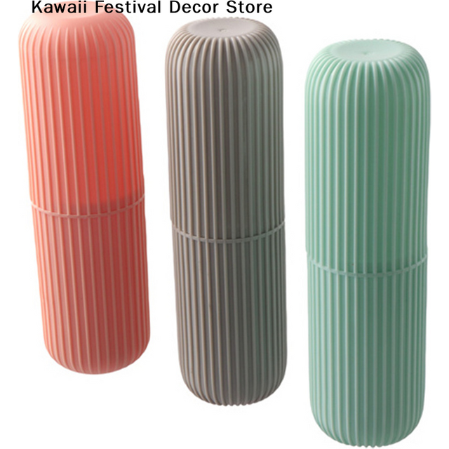 【K】1pcs Portable Toothbrush Cup Bathroom Toothpaste Holder Storage Case Box Organizer Travel Toiletries Storage Cup
