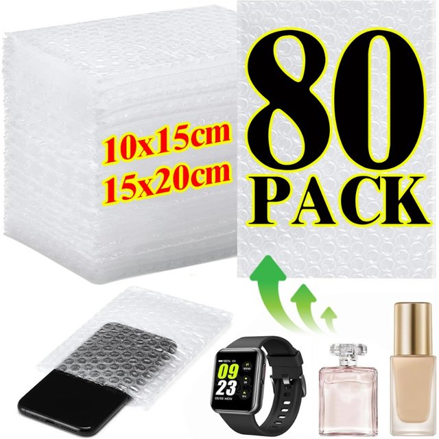 Small Clear Bubble Cushion Wrap Bags Double Walled Bubble Cushioning Bags Packing Protective Sleeve for Phone Watch Makeup