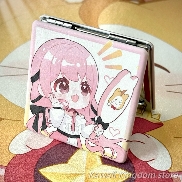 Infinity Nikki Anime Cosplay Handheld Makeup Mirror Double-sided Cute Student Portable Mascot Student Accessory Fans Gift