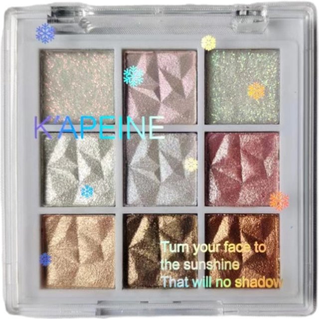 Christmas Snowflake 9-Color Eyeshadow Palette - Fine, Easy-To-Apply Powder With Sparkling Chameleon & Pearlescent Shades In Cora