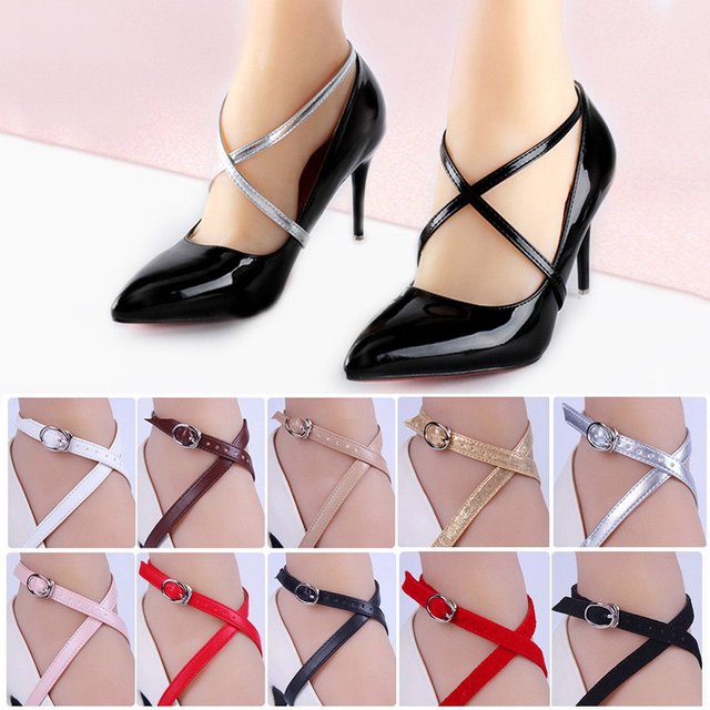 Metal Buckles Shoe Lace Tie Foot Care Accessories PU Leather Shoelace Ankle Shoe Belt Bundle Shoelace Anti-skid Straps
