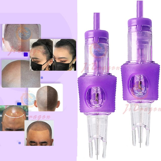 Kopfhaut Tattoo Nadeln 10/20 stücke 1P Professionelle Einweg Permanent Make-Up Augenbrauen Lip SMP Tattoo Nadel Patrone Für Haar mit Halter
