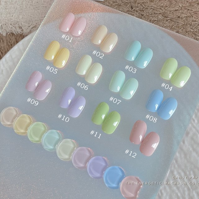 Whitening Macaron Colored Nail Polish 2026 New Fresh Dopamine Candy Colors Morandi Light Colored Gel Polish UV LED Light Nails