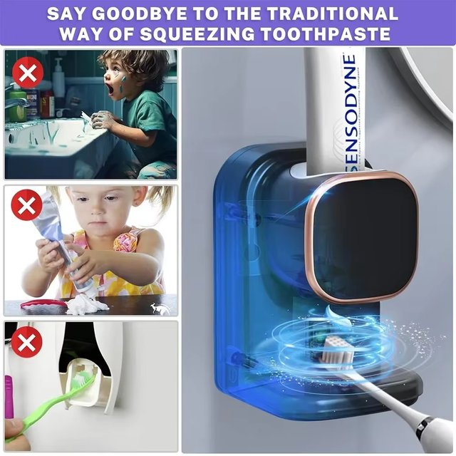 Fully Automatic Induction Toothpaste Squeezer Adjustable Volume Gear Punch-free Removable Bathroom Accessories