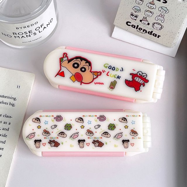 Crayon Shin-chan Cute 2 In 1 Foldable Air Cushion Hair Brush Mini Portable Travel Comb With Mirror for Anime Fans