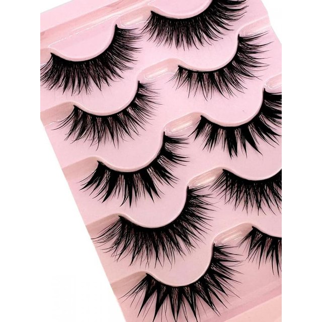 NEW 5 Pairs Lashes Manga Lashes Wispy False Eyelash Thai Makeup Fake Eyelashes Soft Natural Wet Look Eyelashes Extension