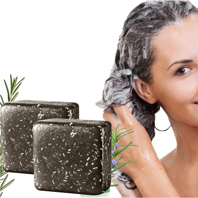 Barre de shampoing au romarin pour la croissance des cheveux Shampooing solide naturel avec huile de romarin pour cuir chevelu gras et soin des cheveux secs pour femmes et hommes 100g