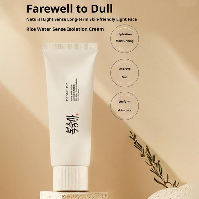 PEACH JO Rice Water Tone Up Cream Probiotic Infused Moisturizing BB Cream Natural Flawless Finish Lazy Makeup Base White Skin