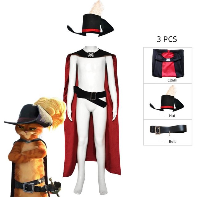 Anime chat en bottes Cosplay Anim dessin animé chat ensemble de costumes cape Halloween mascarade carnaval fête accessoire tenues accessoire Costume