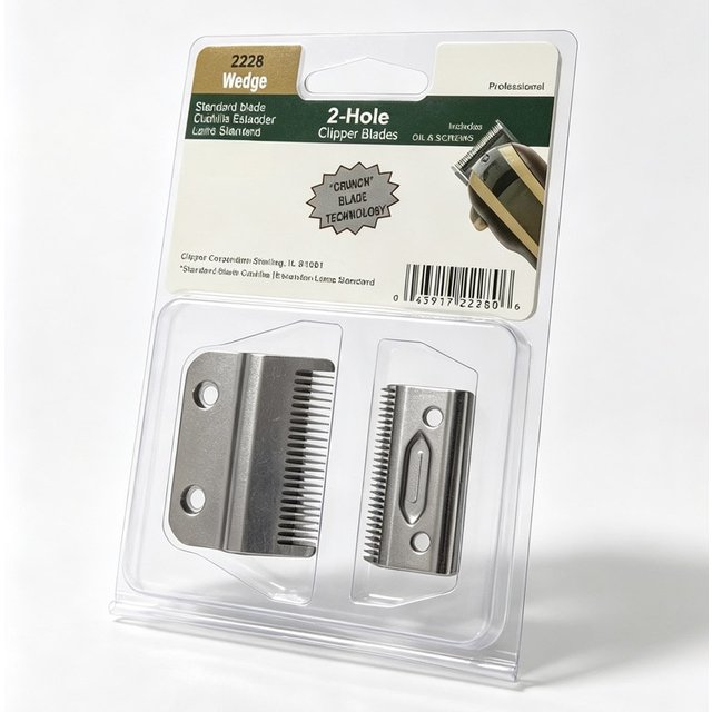 2228 Standard Wedge 2-Hole Clipper Blade Compatible With Wahl Legend Hair Clippers, Fit #8147 & #8594, Includes Screws