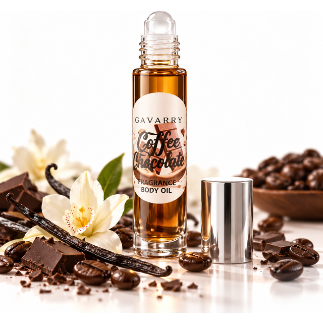 10ml Roll‑On Fragrance Body Oil, Sweet Coffee Chocolate Gourmand Scent Portable Perfume Oil, Long‑Lasting Scent for Dating
