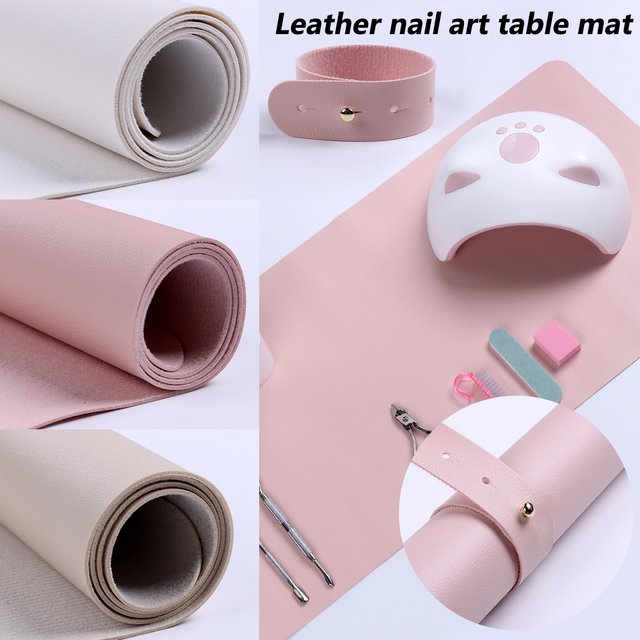 PU Nail Salon Table Mats, Washable and Foldable Nail Care Handrail Mats, Soft Microfiber Leather Nail Mats, Nail Salon Tools