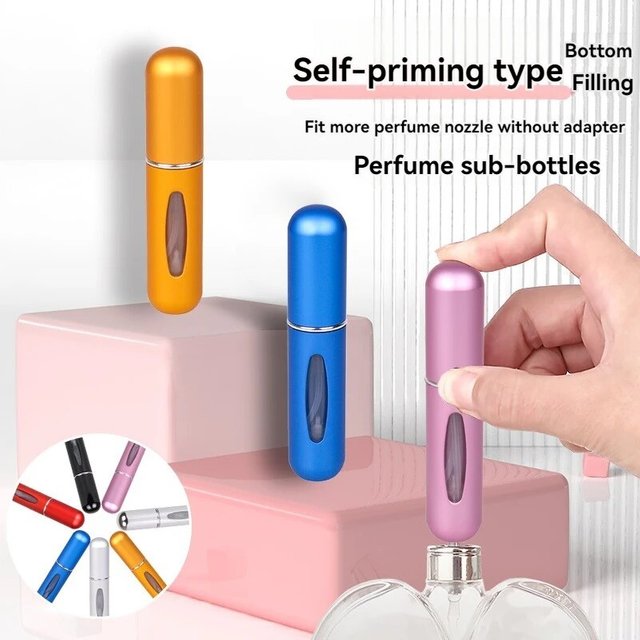 Bouteille distributrice de parfum rotative de 5ml, 3 pièces, conception de visualisation, flacon
