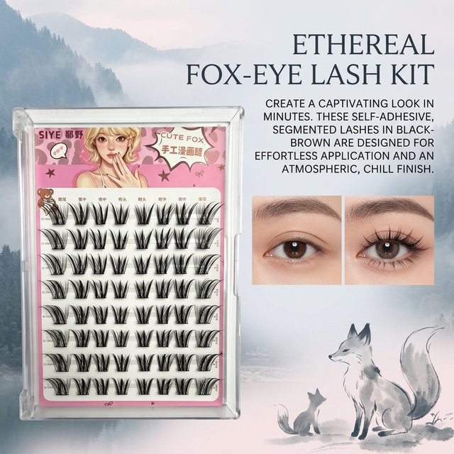 8 Rows Foxes Eye Makeup False Eyelashes Natural Curly Wispy Fake Lashes For Eye Beauty Black Brown Synthetic Curl Lash Extension