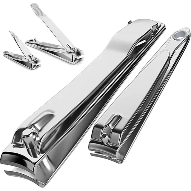 Splash resistant nail clippers, stainless steel scissors for nail beauty tools, for hard nails, wide and durable knives
