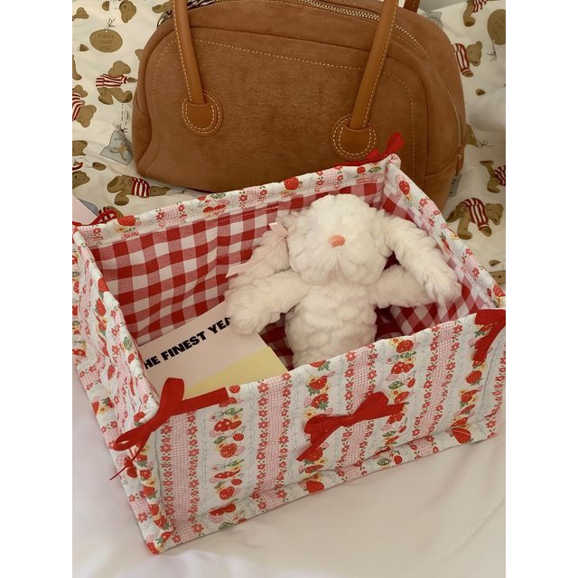 Quilted Storage Basket Desktop Good Item Storage Basket Storage Box Organize Cosmetics, Snacks, And Miscellaneous Items