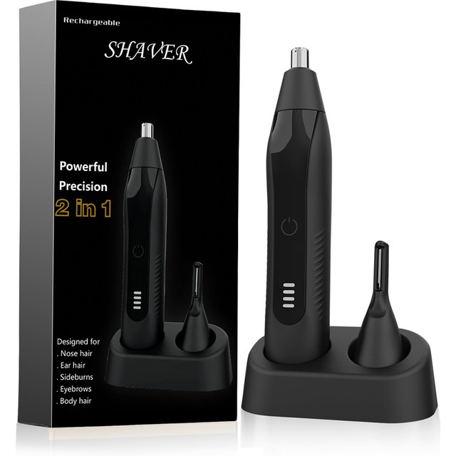 Nose Hair Trimmer Eyebrow & Facial Hair Trimmer Rechargeable Painless Eyebrow Razor for Ear Beard Hairline Metal Trimming Tool