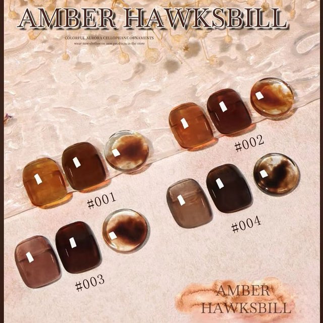 TC 10ML Autumn Popular Maillard Tortoiseshell Amber Gel Nail Polish Brown Semi Transparent Nails Brown Amber Dyeing Gel NaIl Art